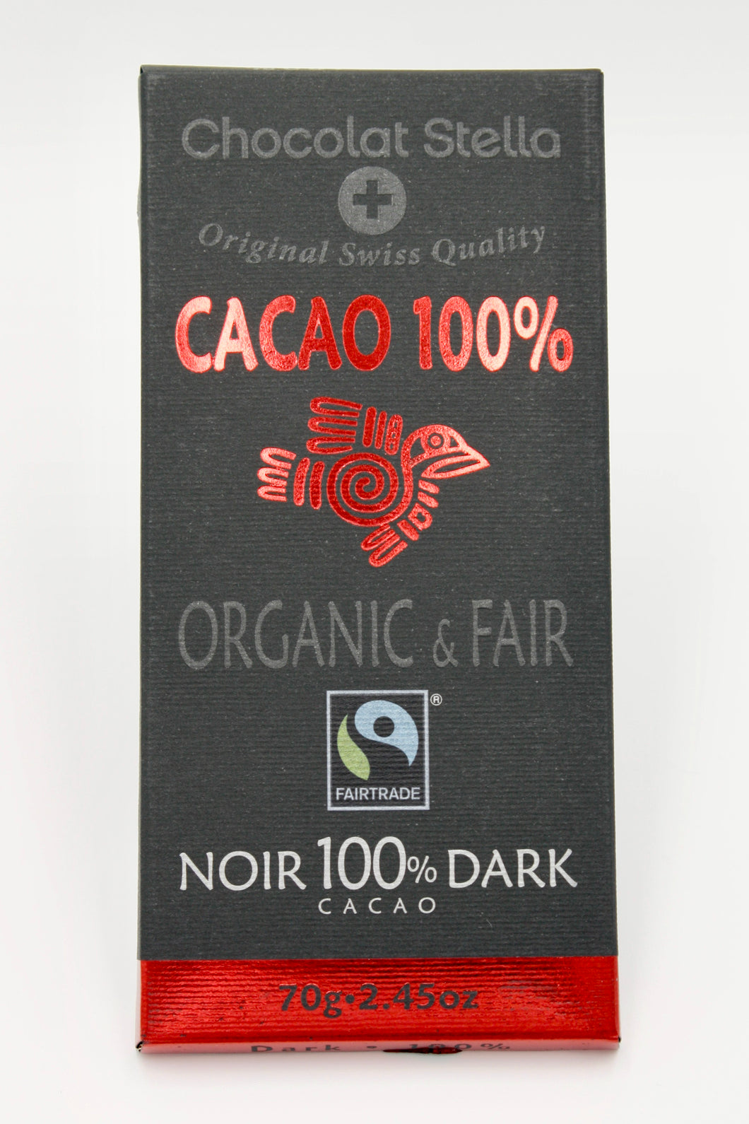 Organic Swiss Dark Chocolate Bar - 100% Cacoa